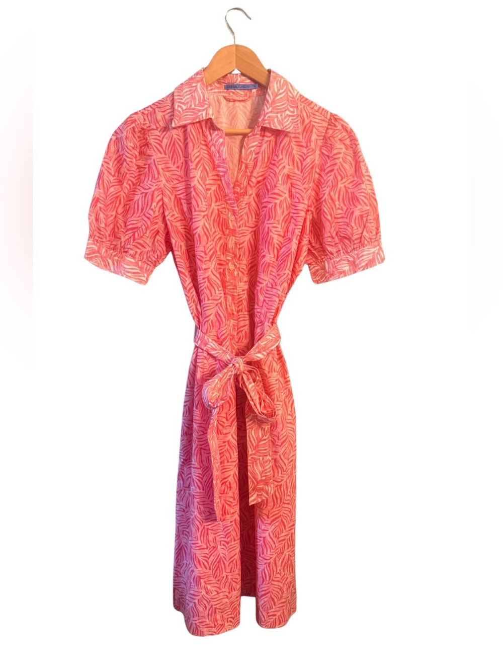 J. McLaughlin Palm Breeze Kirby Dress Size Medium Rose White - Picture 4 of 10